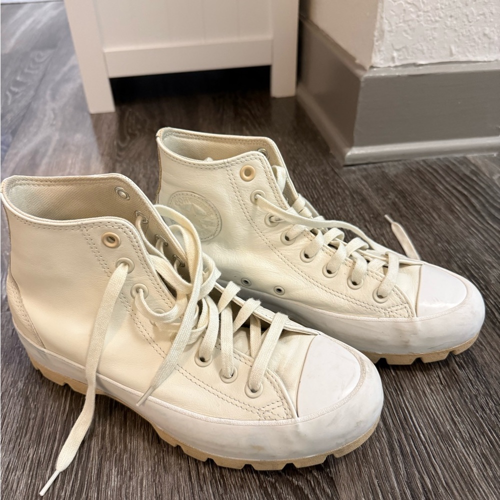 White Leather High-Top Converse
